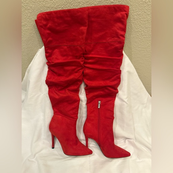 Jessica Simpson Vibrant Red Over-the-Knee Boots - Picture 2 of 6